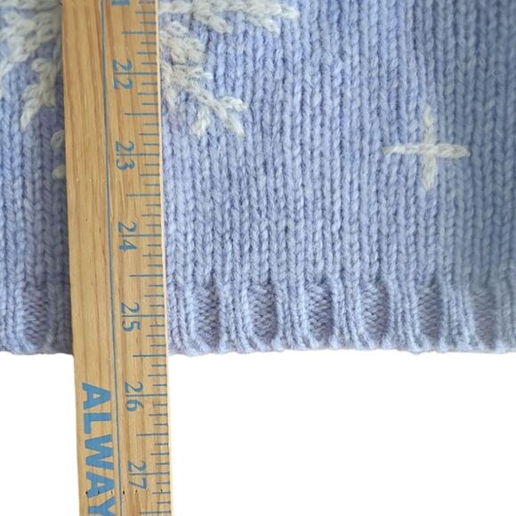 Vintage Newton Trading Co. Light Blue Shetland Wool Snowflake Sweater Sz M - Picture 14 of 14